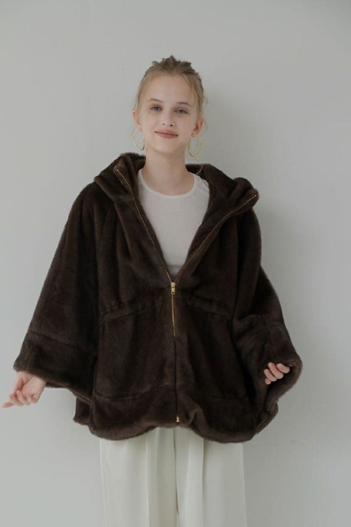 maison de Dolce メゾンドドルチェ テディポンチョ　brown