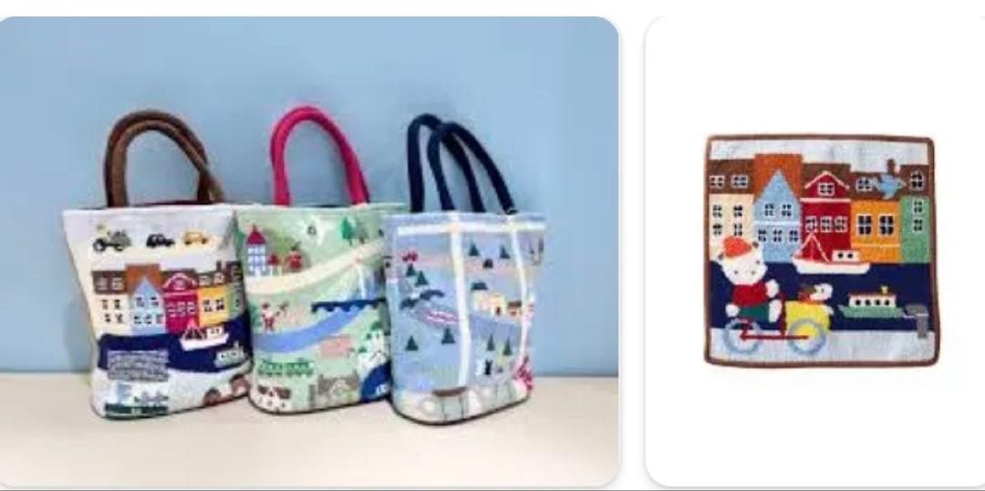 ファミリア　シェニール織　トートバッグ