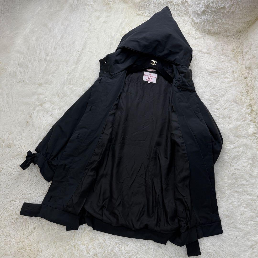 希少♡ヴィヴィアンウエストウッド 三角フード リボン ロングコート ブラック