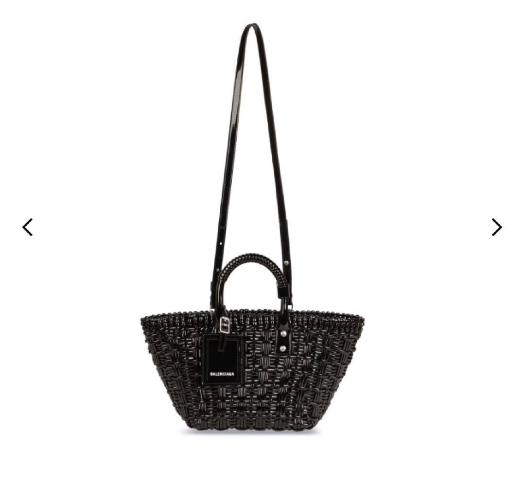 バレンシアガ　BISTRO XS ストラップ付きバスケット　ブラック