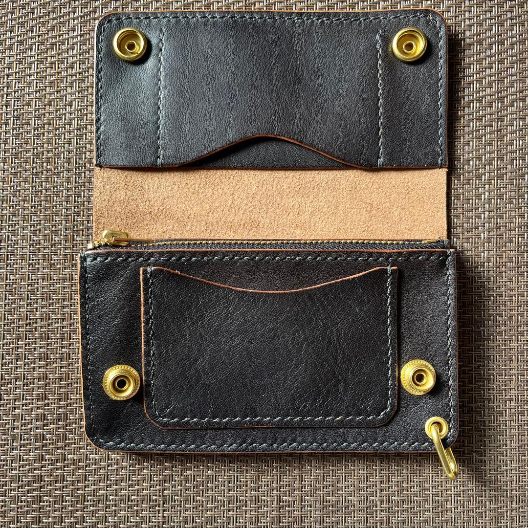 MARYAM ホースフロント ミドルトラッカーウォレット 茶芯