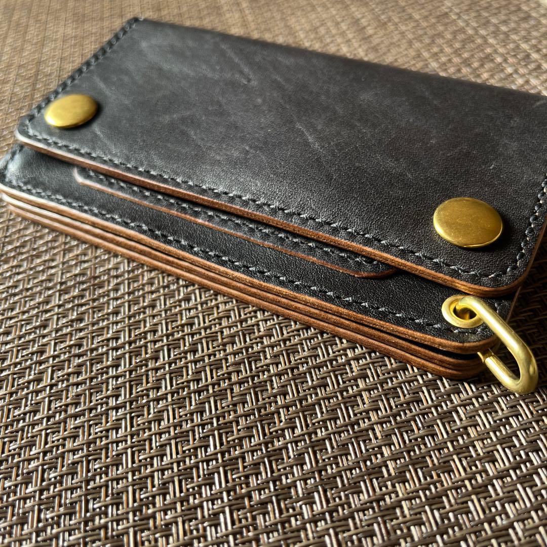 MARYAM ホースフロント ミドルトラッカーウォレット 茶芯