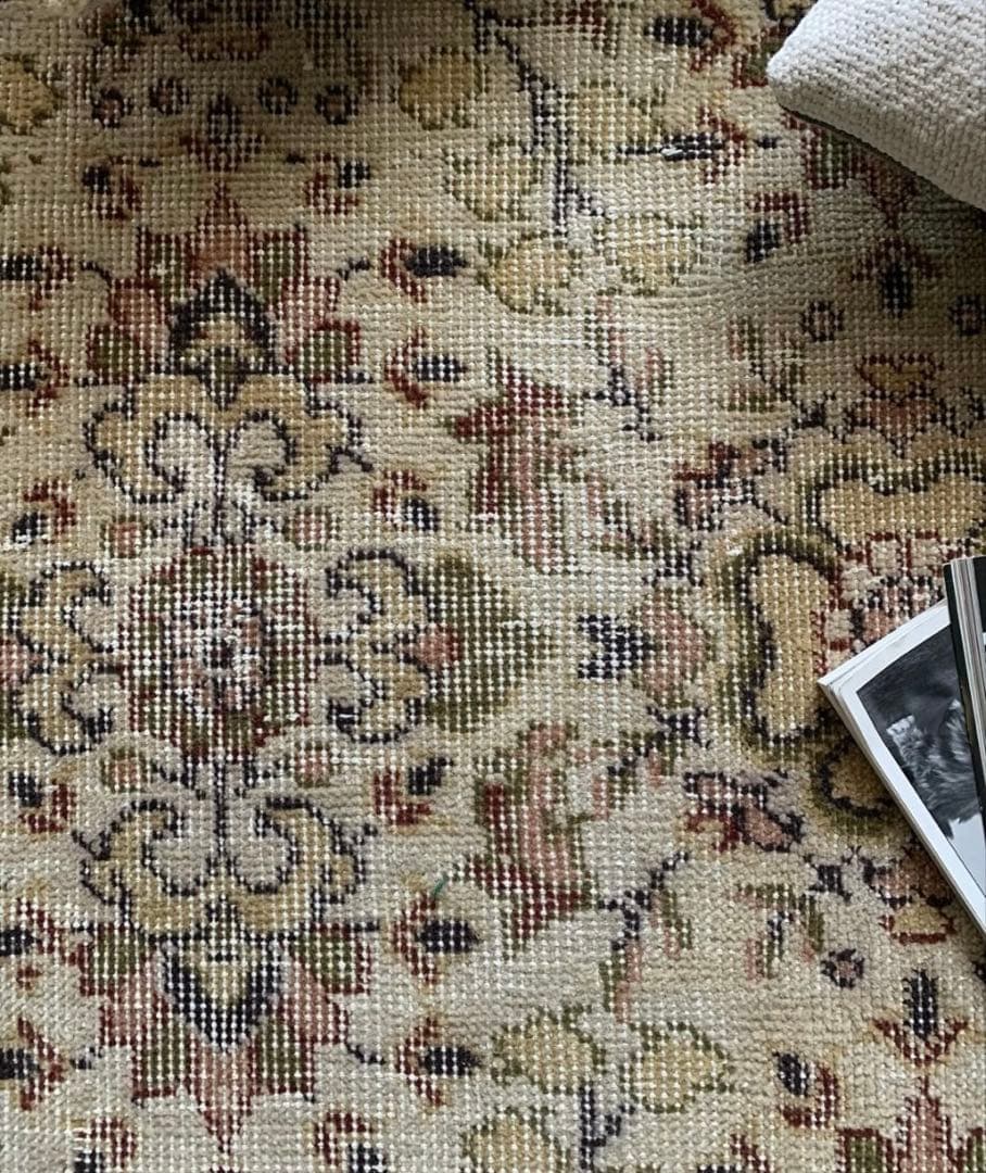 ヴィンテージオーバーダイラグ120×211アンティークラグ