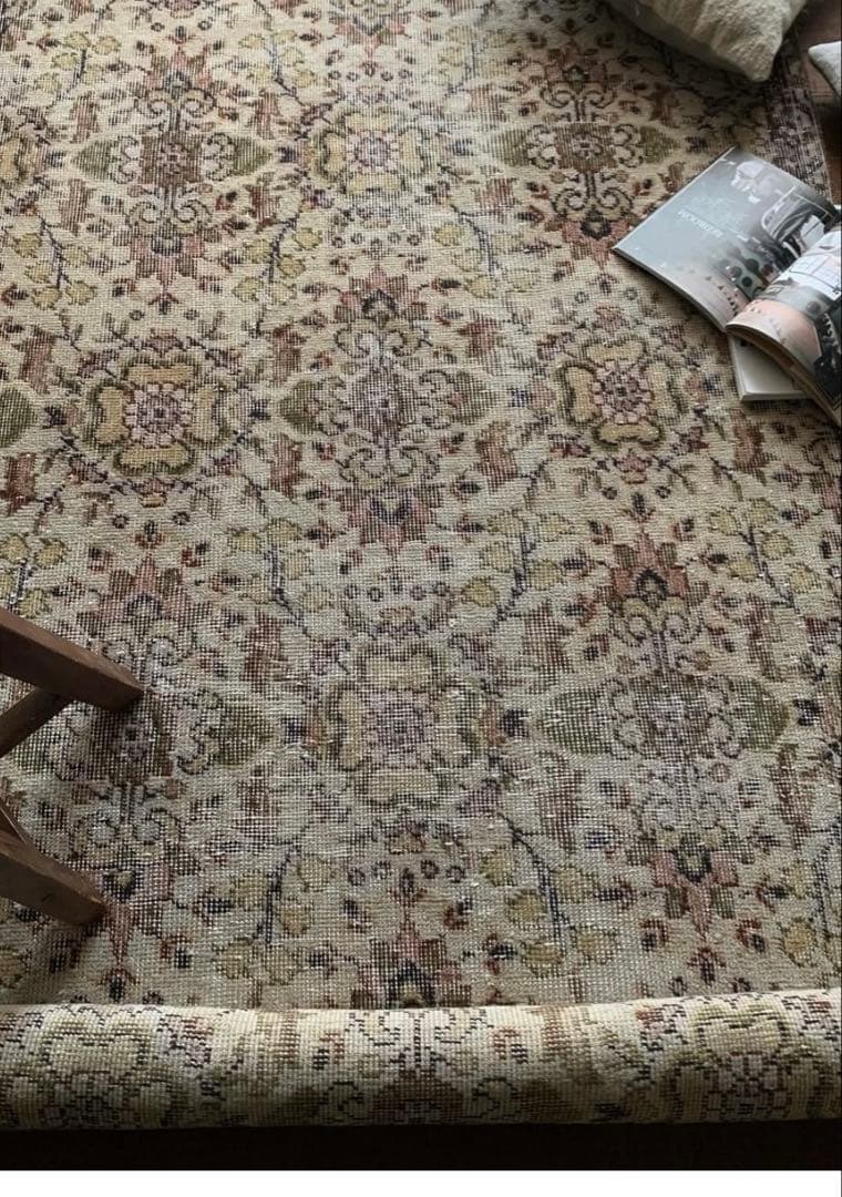 ヴィンテージオーバーダイラグ120×211アンティークラグ