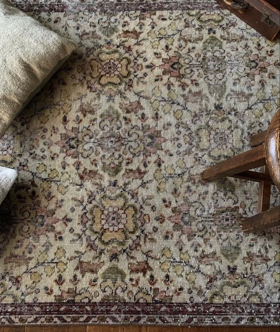 ヴィンテージオーバーダイラグ120×211アンティークラグ