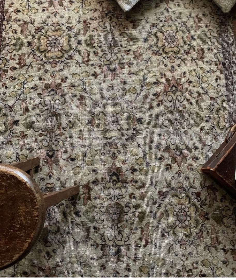 ヴィンテージオーバーダイラグ120×211アンティークラグ