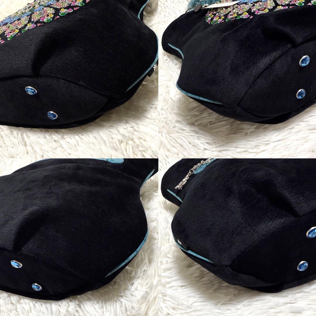 新品タグ付 シンクビー ノートルダム バッグ ブルー トートバッグ スパンコール