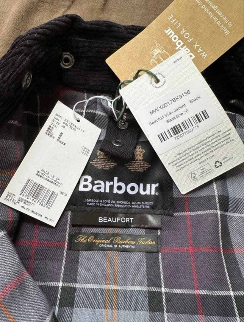 新品　英国製 BARBOUR BEAUFORT オイルド　バブアー 36