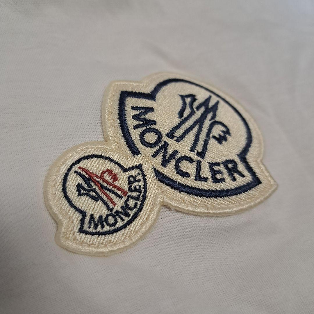 MONCLER ホワイト ダブルワッペンTシャツ Lサイズ