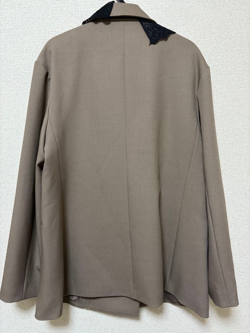 新品　今季　新作　Eimee Lawレースカラー ジップ ダブルジャケット　モカ