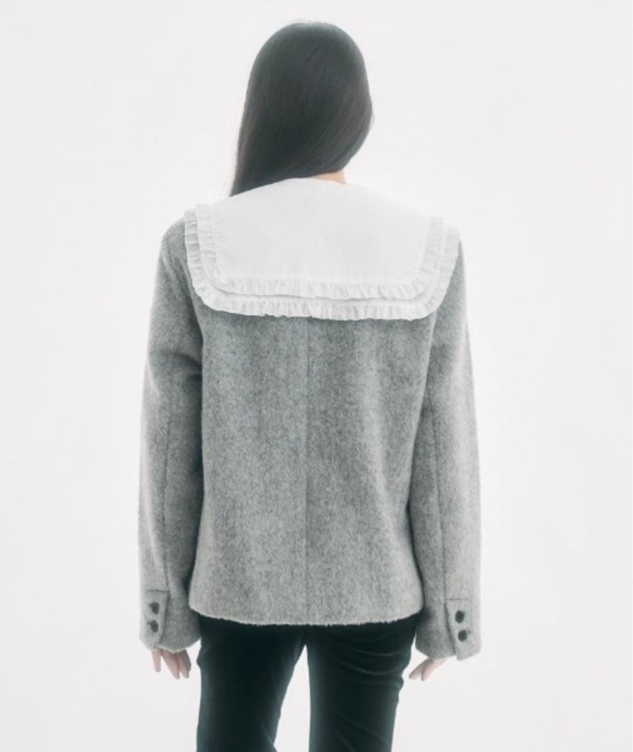 ジャケット・アウター no collar wool shaggy jacket