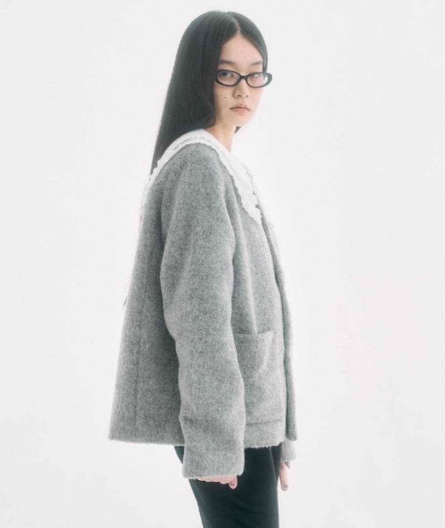 ジャケット・アウター no collar wool shaggy jacket