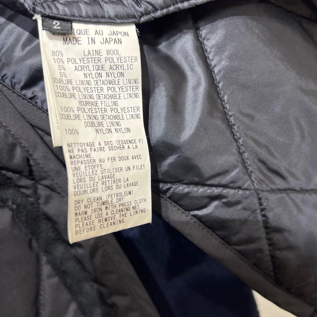 希少 ワイズ 上質 ウール チェスターコート キルティングライナー付き 中綿