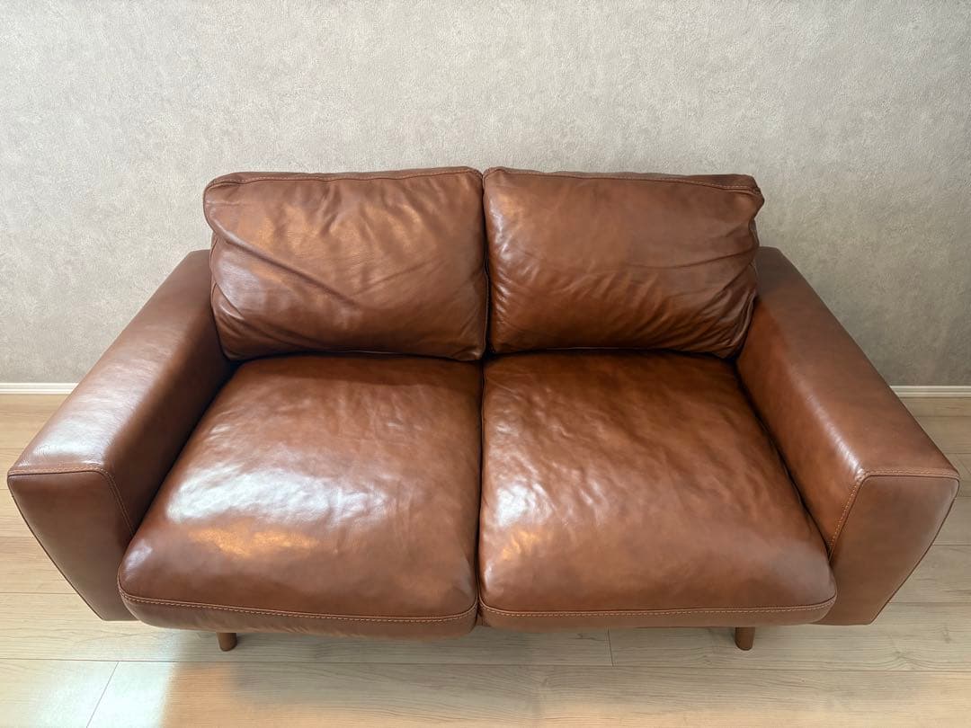 unico moln 2人掛けレザーソファ