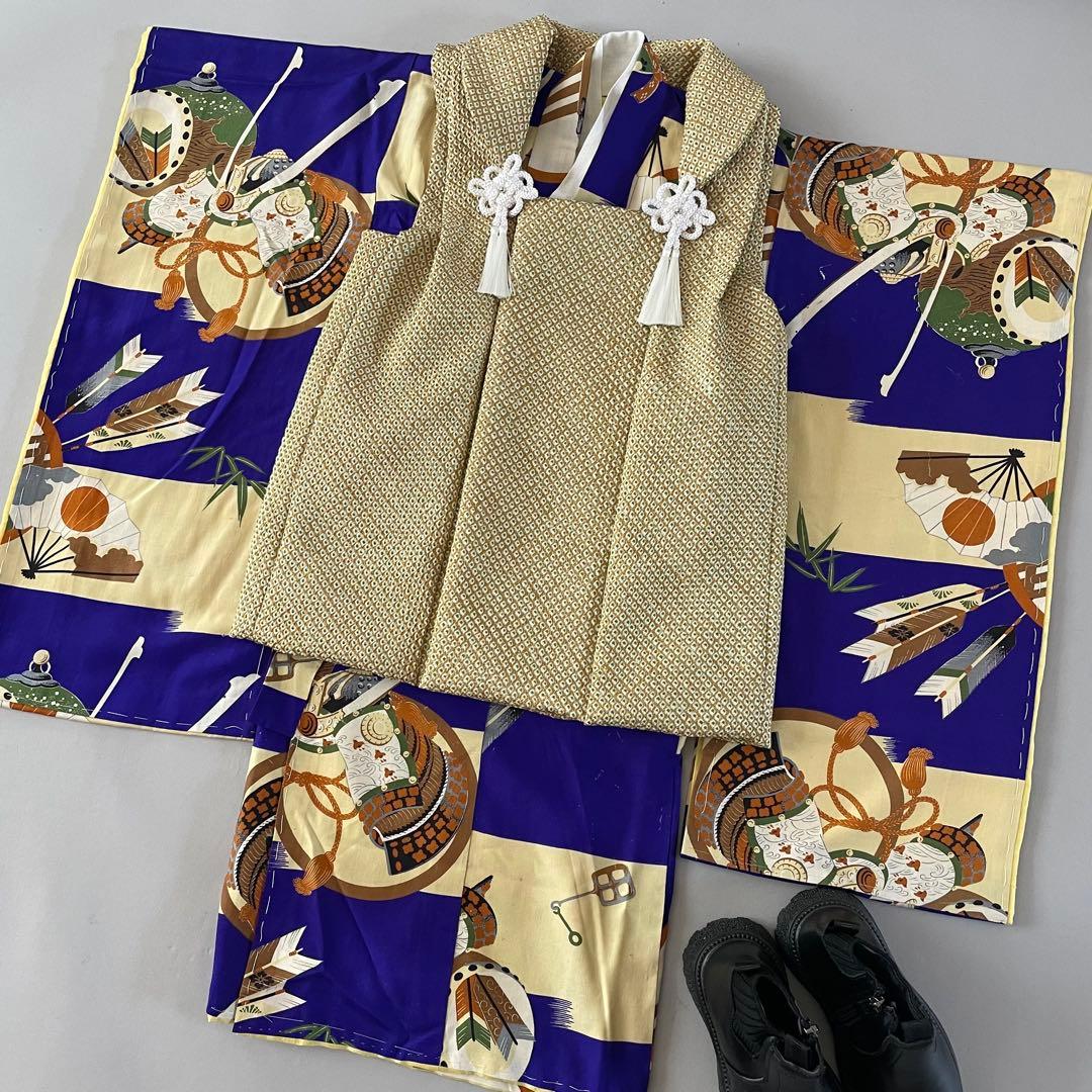 七五三　3歳　アンティークお着物セット　総絞りの被布コーデ