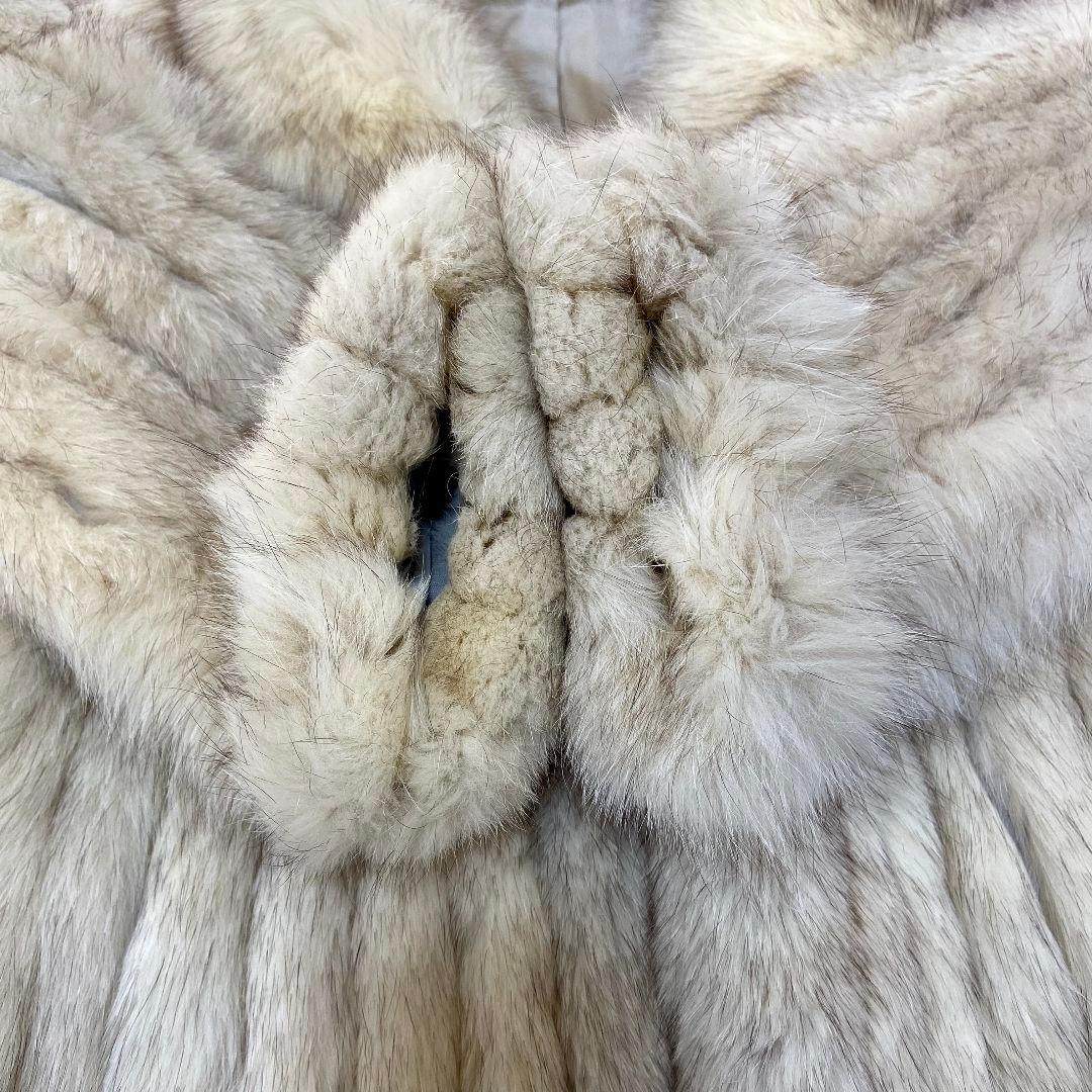 ブルーフォックス　ファーコート　ホワイト　ボリューム襟　FOX