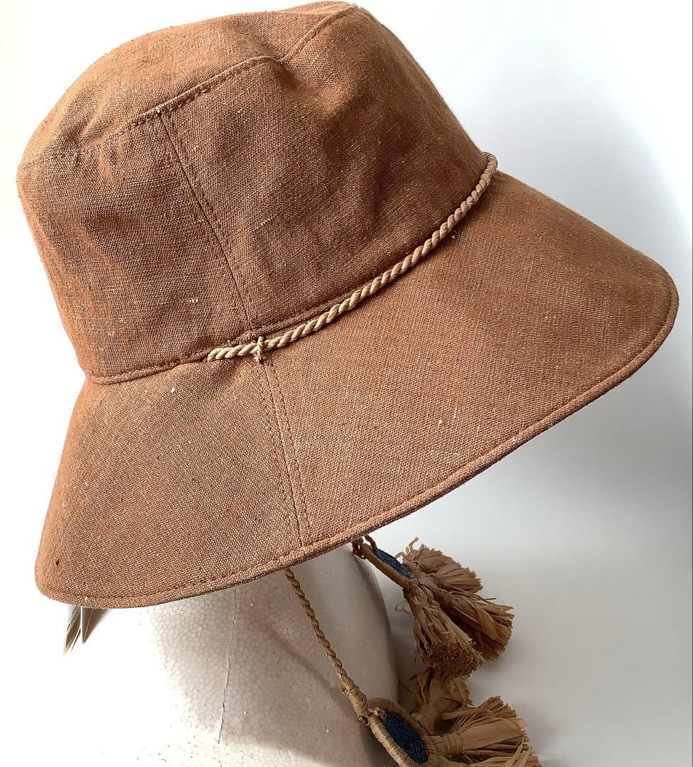 新品★ヘレンカミンスキー★ISLAチャーム付きバケットハット帽子★麻混