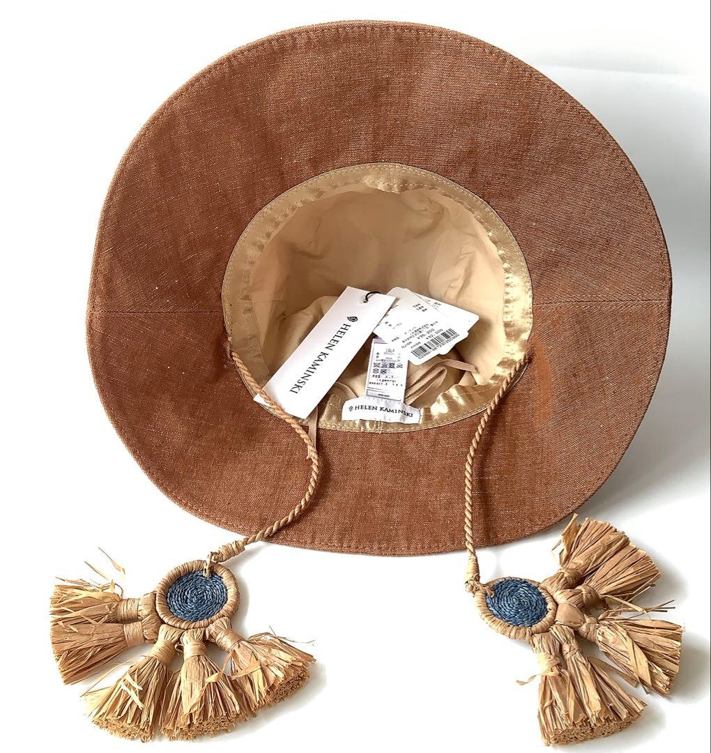 新品★ヘレンカミンスキー★ISLAチャーム付きバケットハット帽子★麻混
