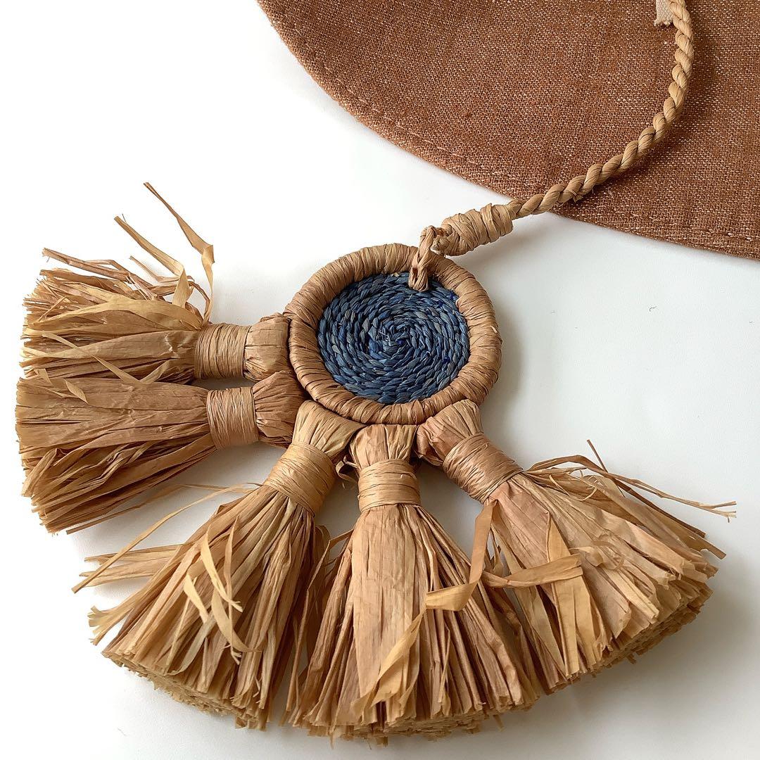 新品★ヘレンカミンスキー★ISLAチャーム付きバケットハット帽子★麻混