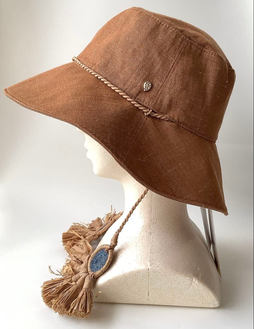 新品★ヘレンカミンスキー★ISLAチャーム付きバケットハット帽子★麻混