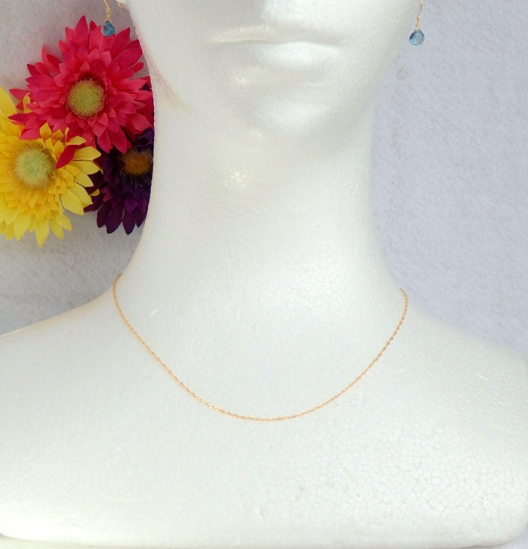 オリーブ　k18ネックレス　スクリューチェーン　約1㎜幅　つけっぱなし