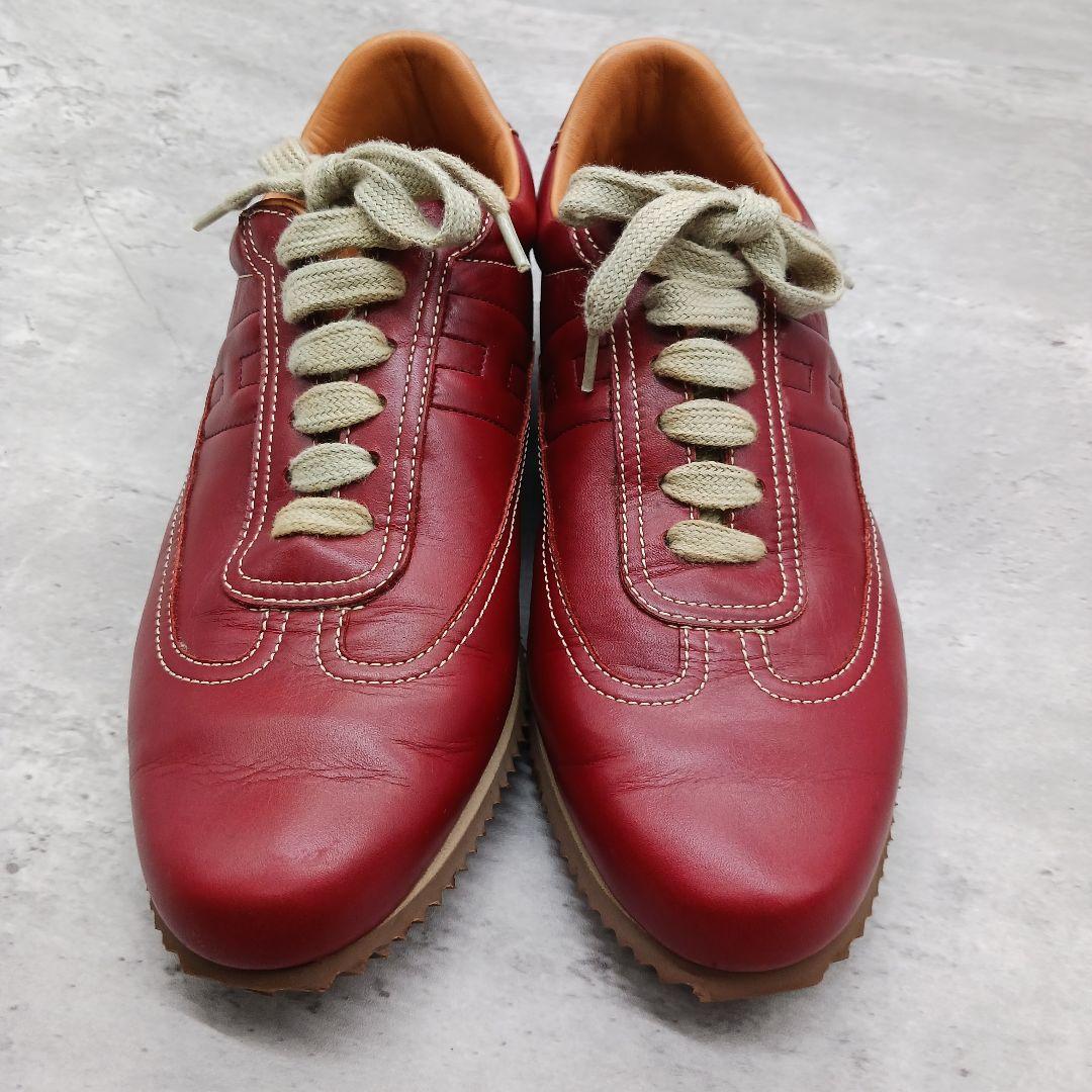 ✨美品✨ エルメス Hロゴ クイック レディース スニーカー レッド 36.5