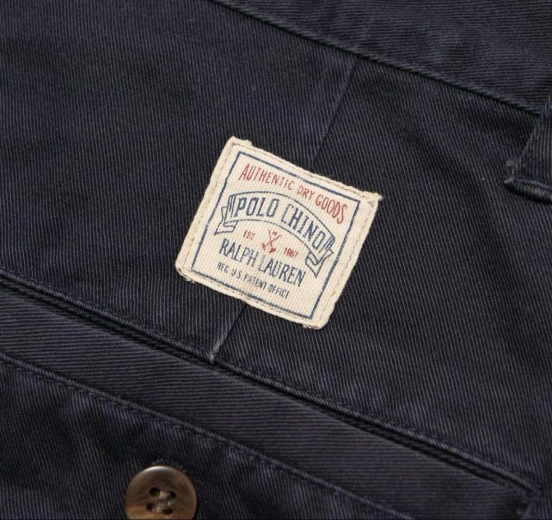 90s ラルフローレン チノパン USA製 ネイビー 30×32 ポロチノ