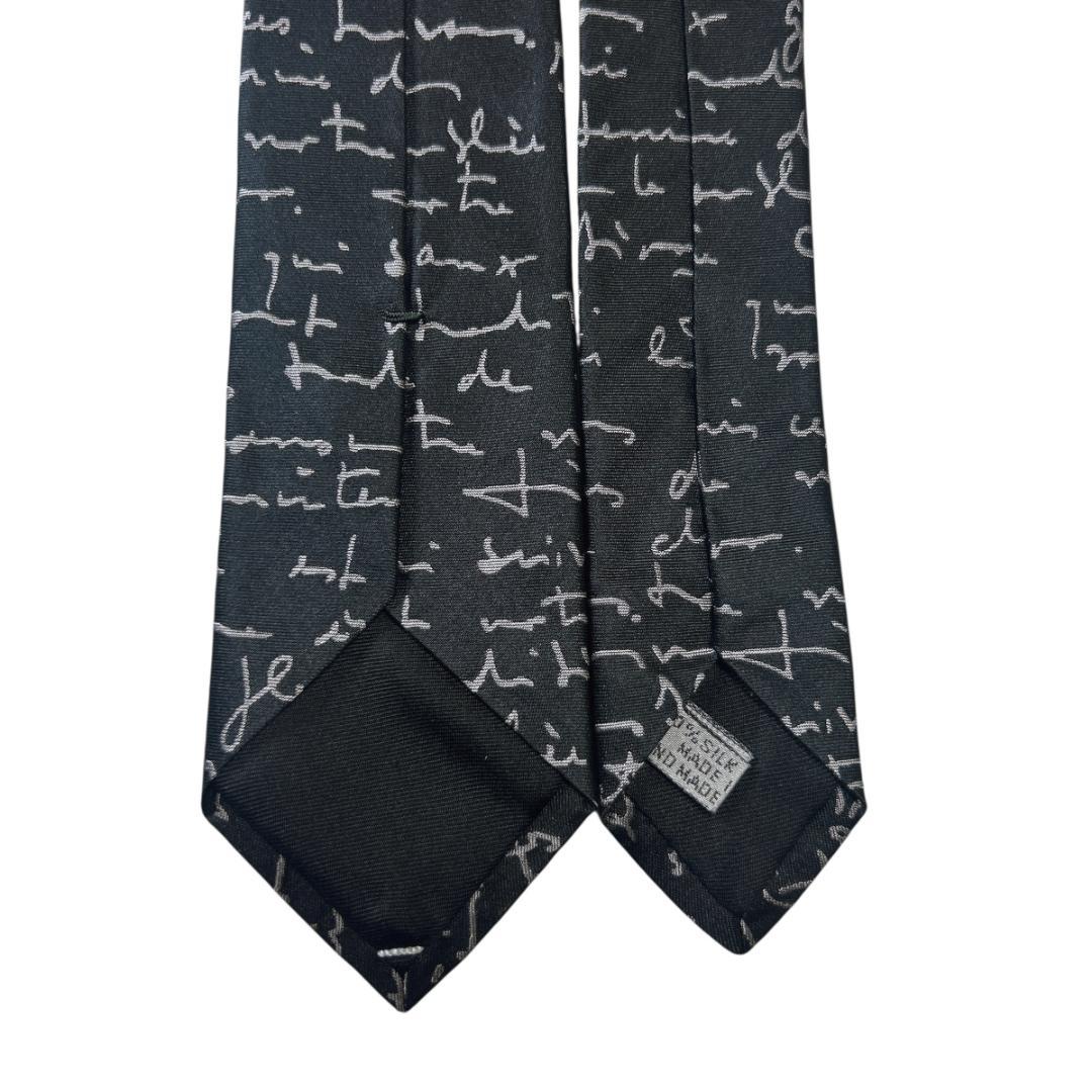 希少　ディオールオム 　スクリプト 細身 シルク ネクタイ ナロータイ　ブラック