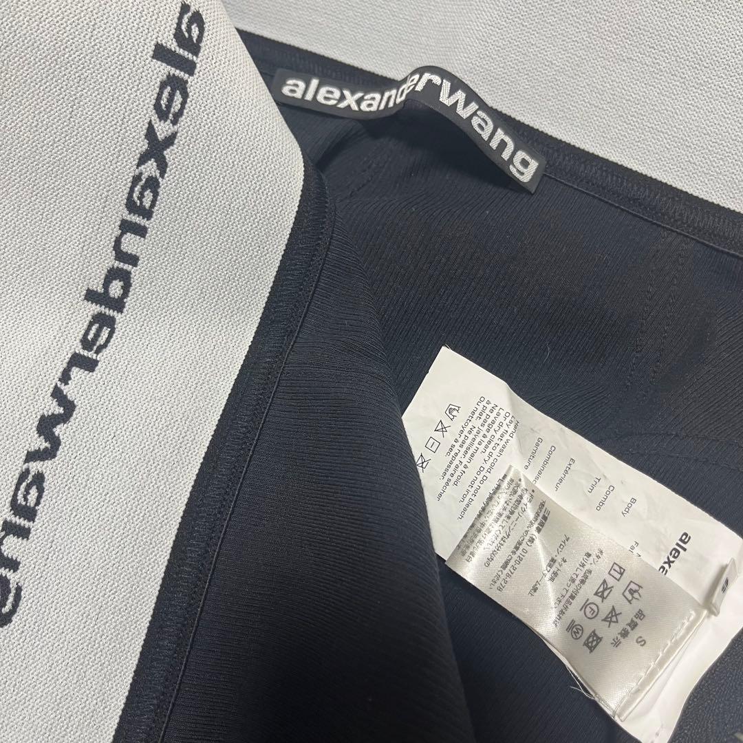 直営店購入本物Alexanderwang ロゴ エラスティック ミニスカート