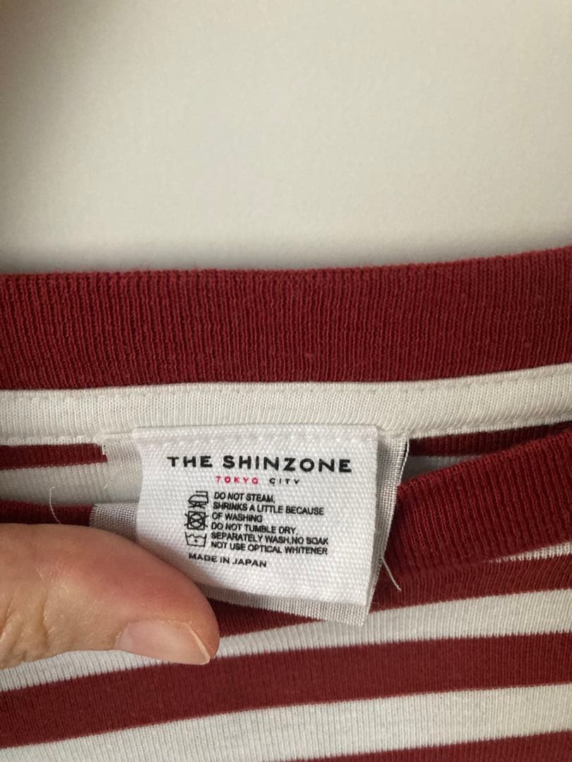 シンゾーン ボーダー長袖Tシャツ赤