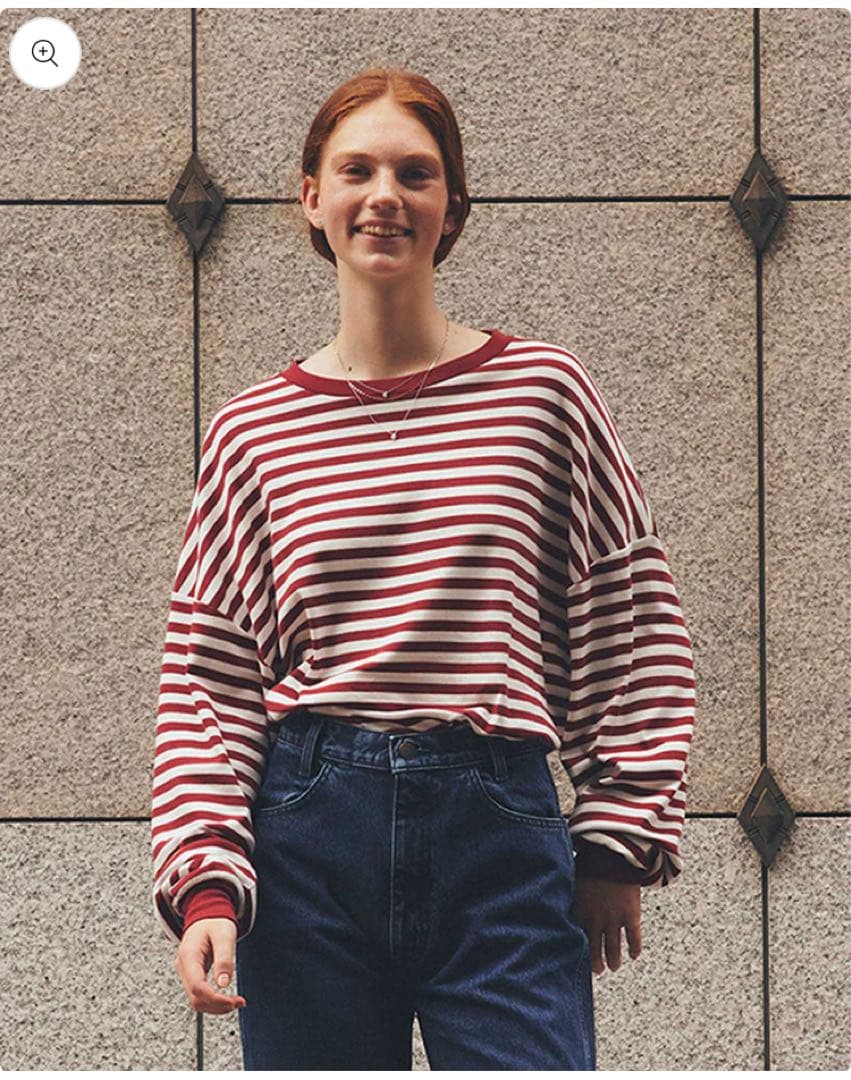 シンゾーン ボーダー長袖Tシャツ赤