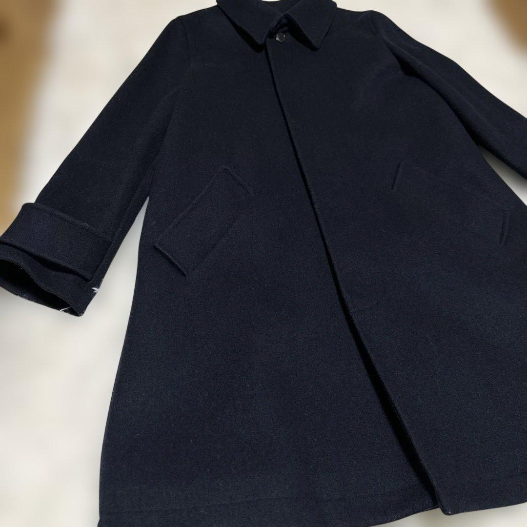 A.P.C. ウール ステンカラーコート ネイビー 36 レディース