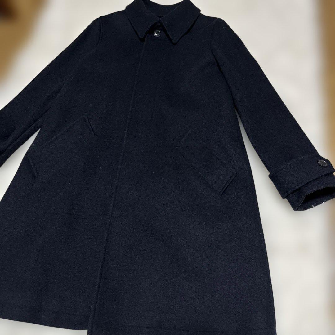 A.P.C. ウール ステンカラーコート ネイビー 36 レディース