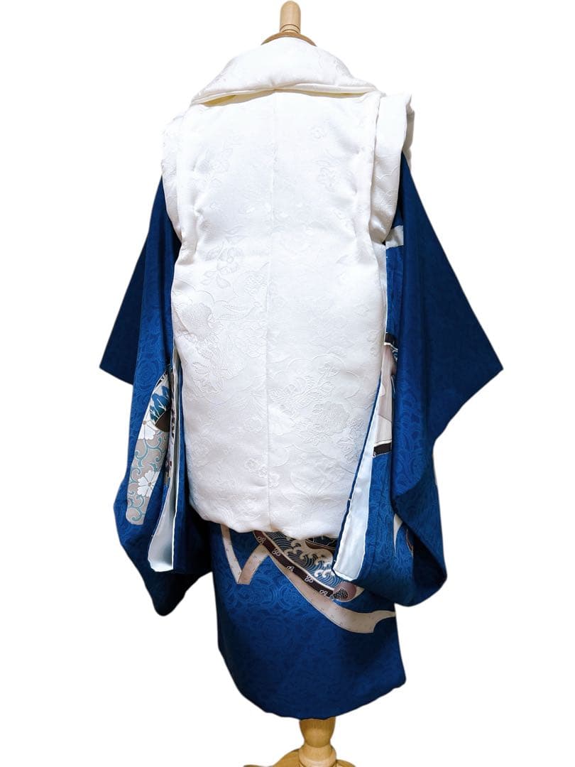 正絹被布フルセット♡七五三　3歳　男の子　一式　紺色系　白