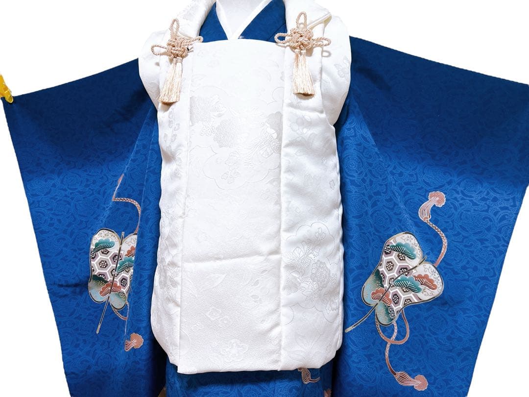 正絹被布フルセット♡七五三　3歳　男の子　一式　紺色系　白