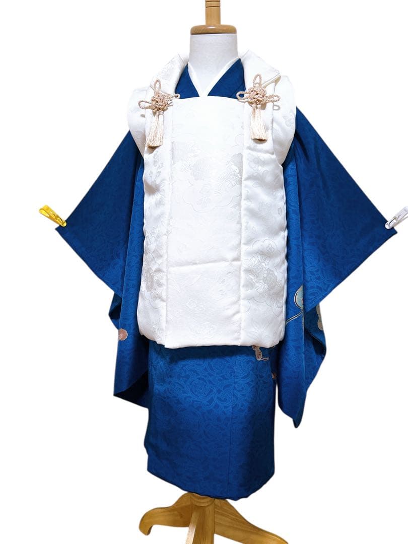 正絹被布フルセット♡七五三　3歳　男の子　一式　紺色系　白