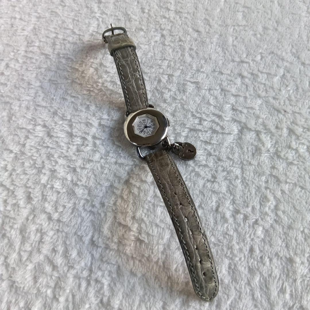 極美品‼️Obrey シルバー レザー時計 替えレザーバンド/クロコダイル 箱付