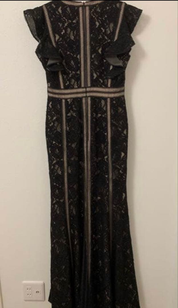 SETTAN］ブラックxベージュ 総レース キャバドレス［S32088-2］