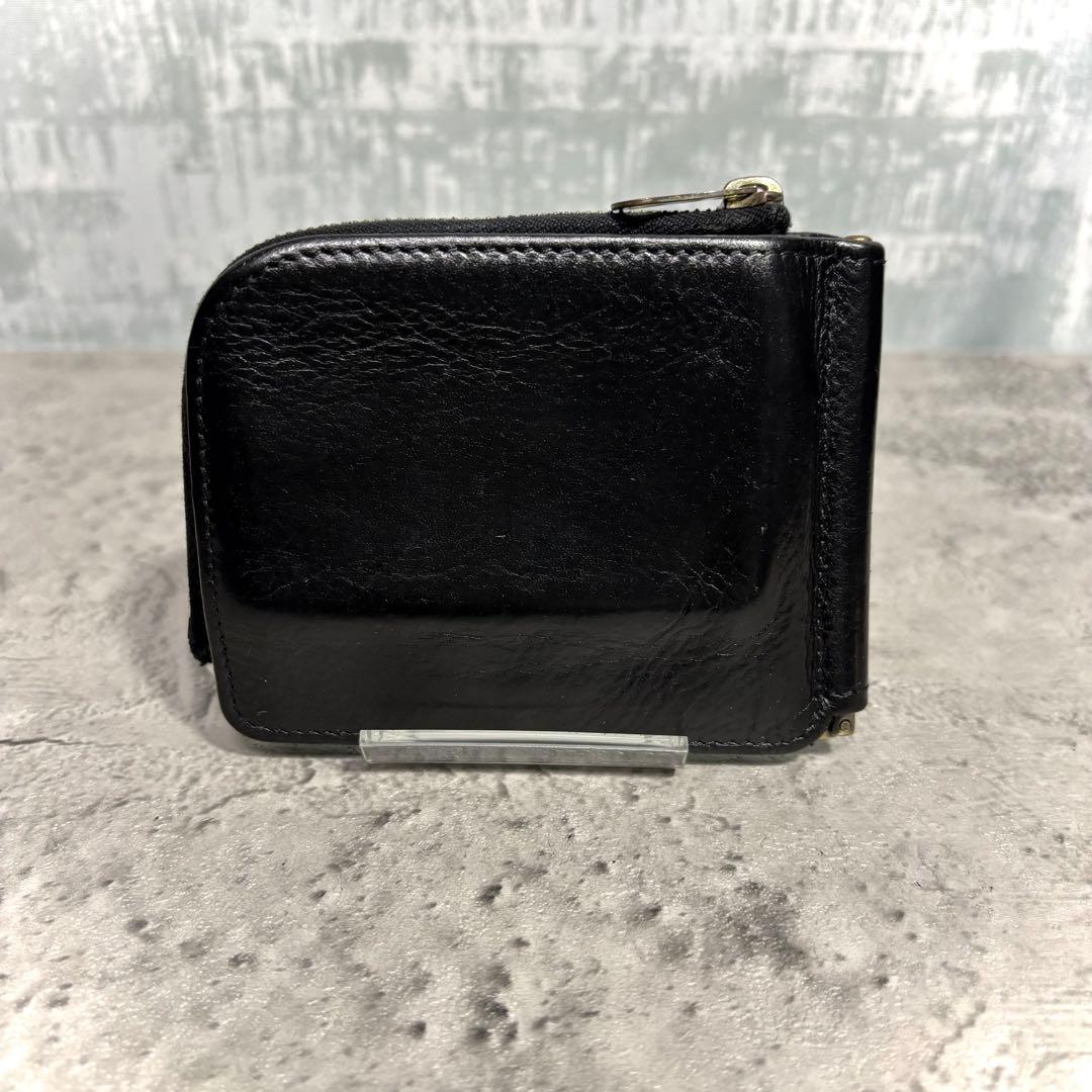 【新品クリップ付き！】イルビゾンテ マネークリップ レザー 黒 ミニ財布