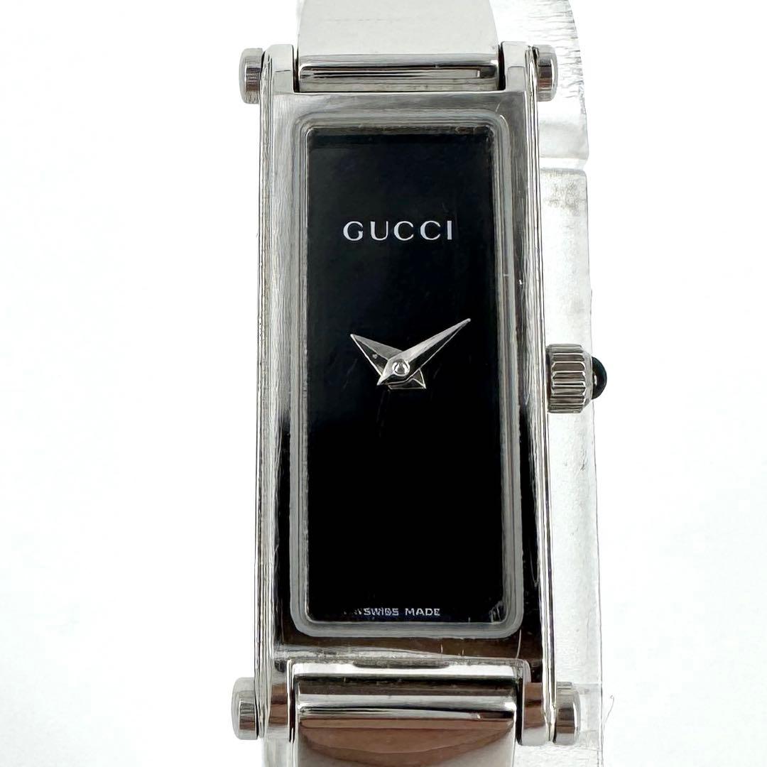 9【新品電池】GUCCI 1500Lブラックダイヤル 腕時計　レディース