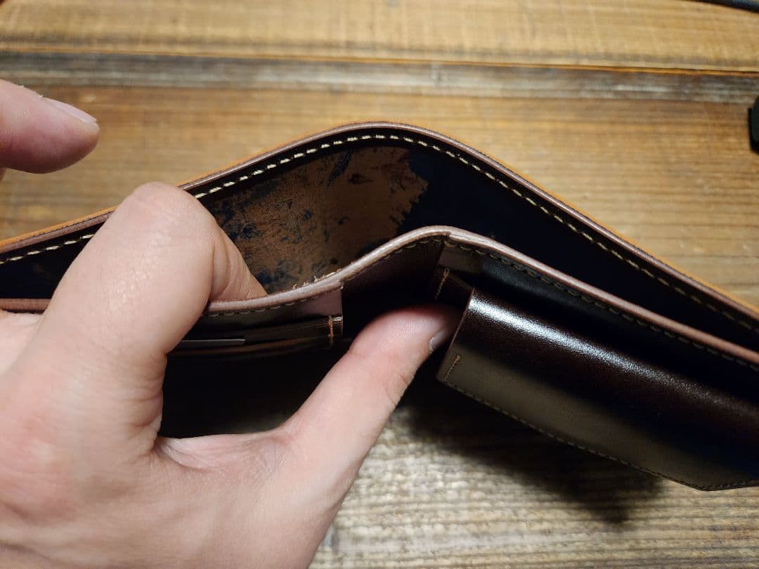 ロカドコードバンブルー×ルガトショルダー　ダークブラウン 二つ折り財布 新品