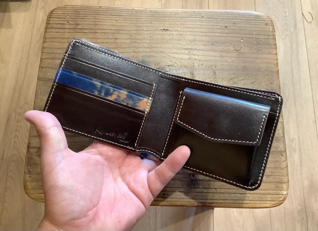 ロカドコードバンブルー×ルガトショルダー　ダークブラウン 二つ折り財布 新品