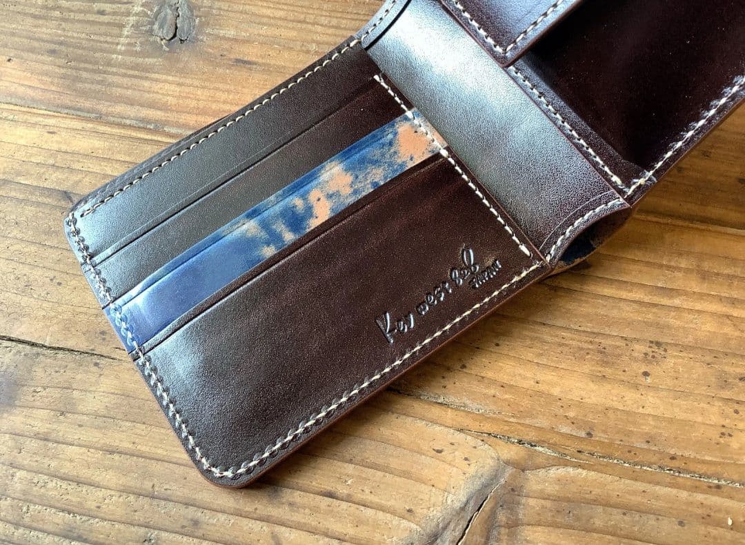 ロカドコードバンブルー×ルガトショルダー　ダークブラウン 二つ折り財布 新品