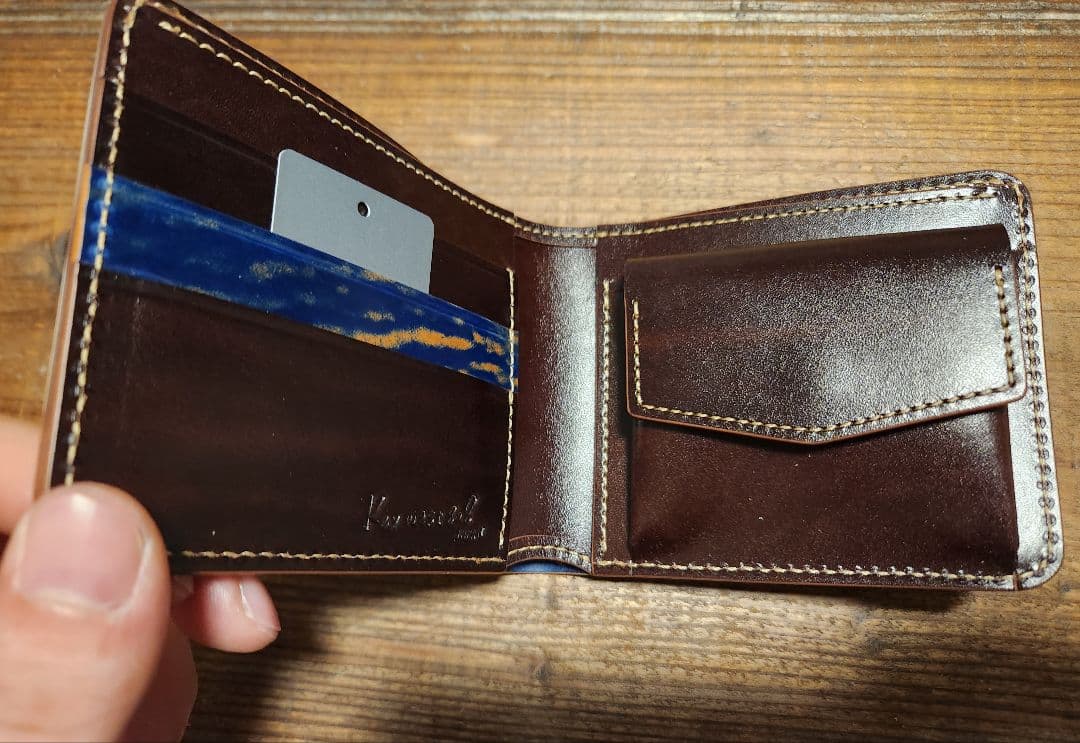 ロカドコードバンブルー×ルガトショルダー　ダークブラウン 二つ折り財布 新品