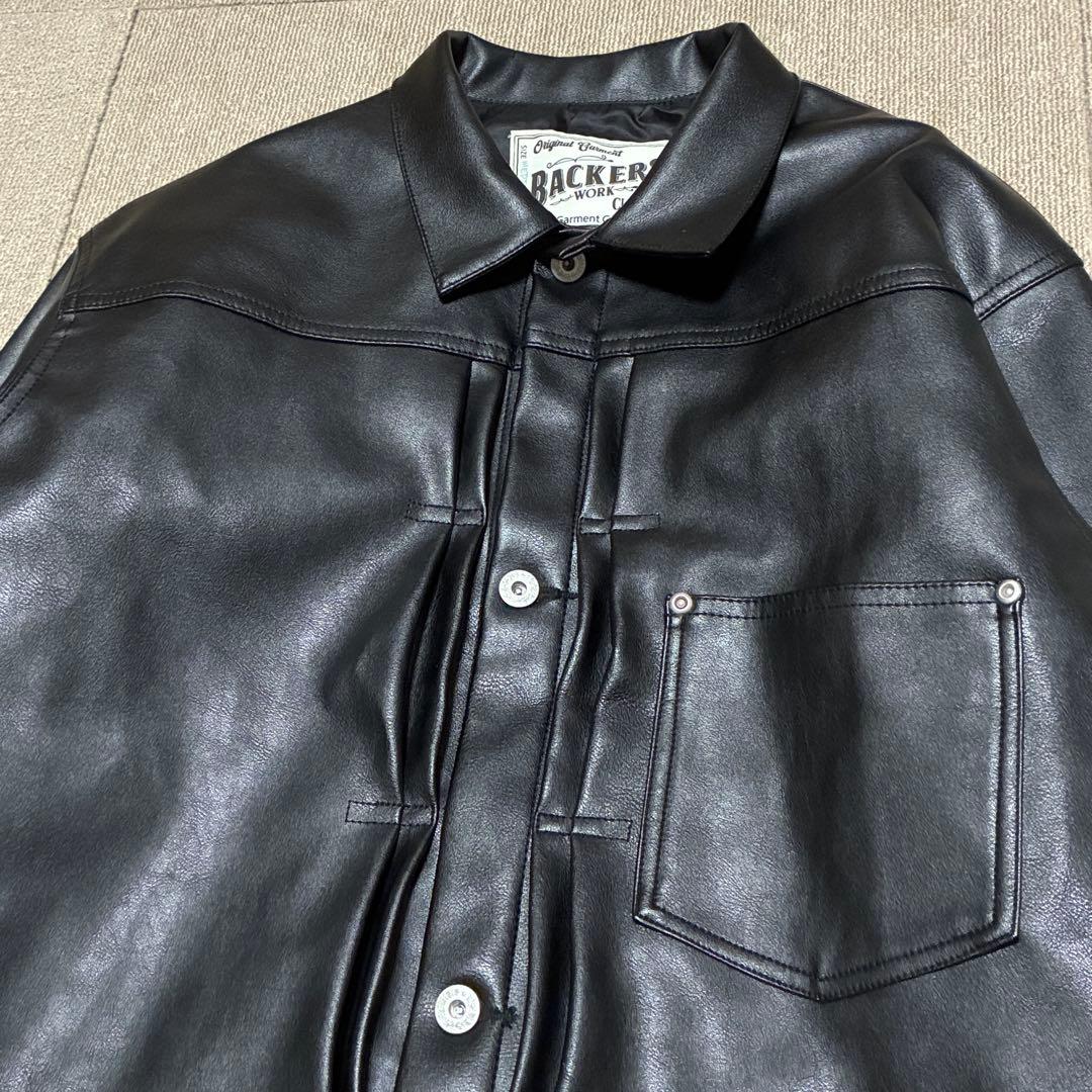 Backers ファースト 大戦モデル 黒 Tバック レザージャケット M