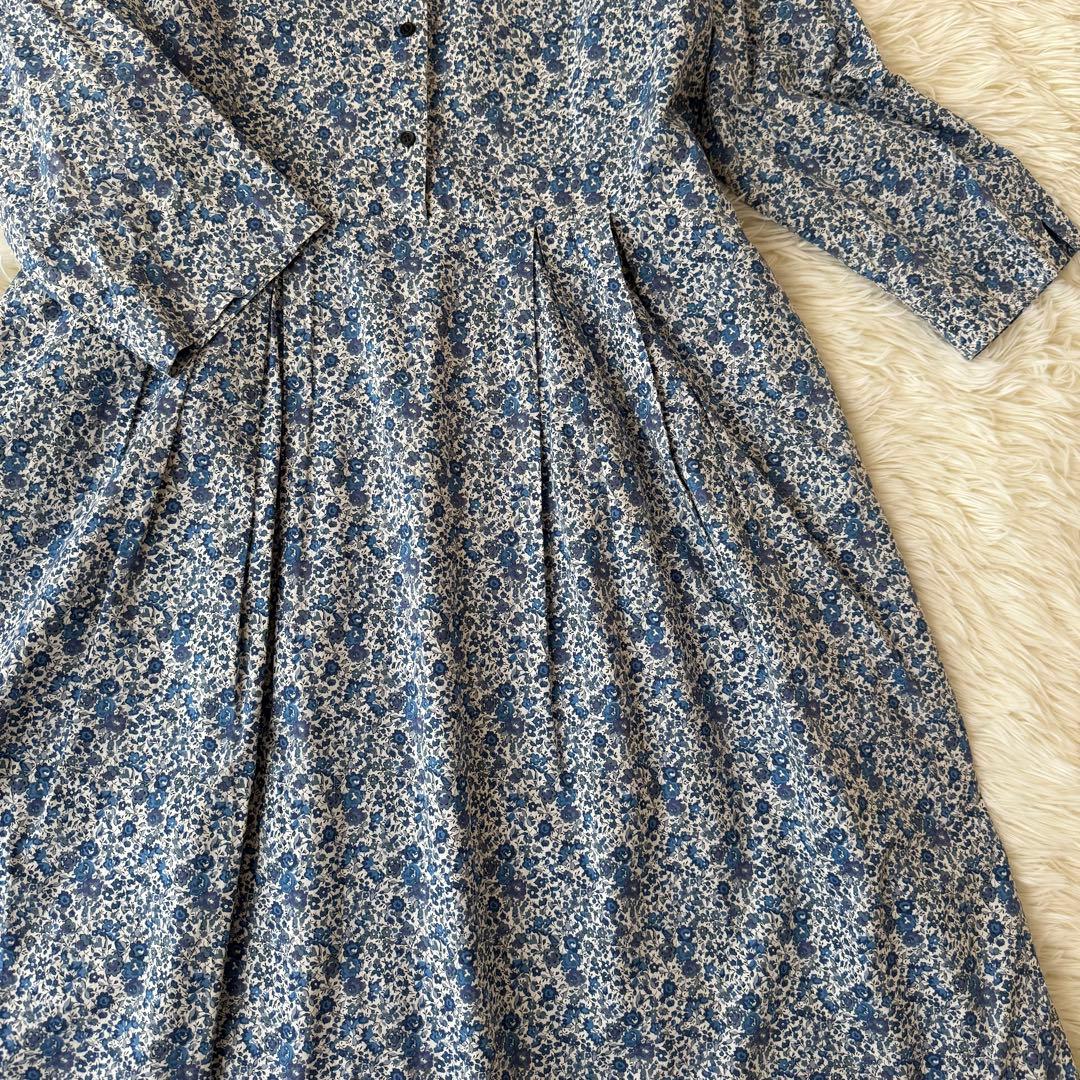 完売品✨新品級✨ルミノア リバティ 別注 クルーネック ロングワンピース ブルー