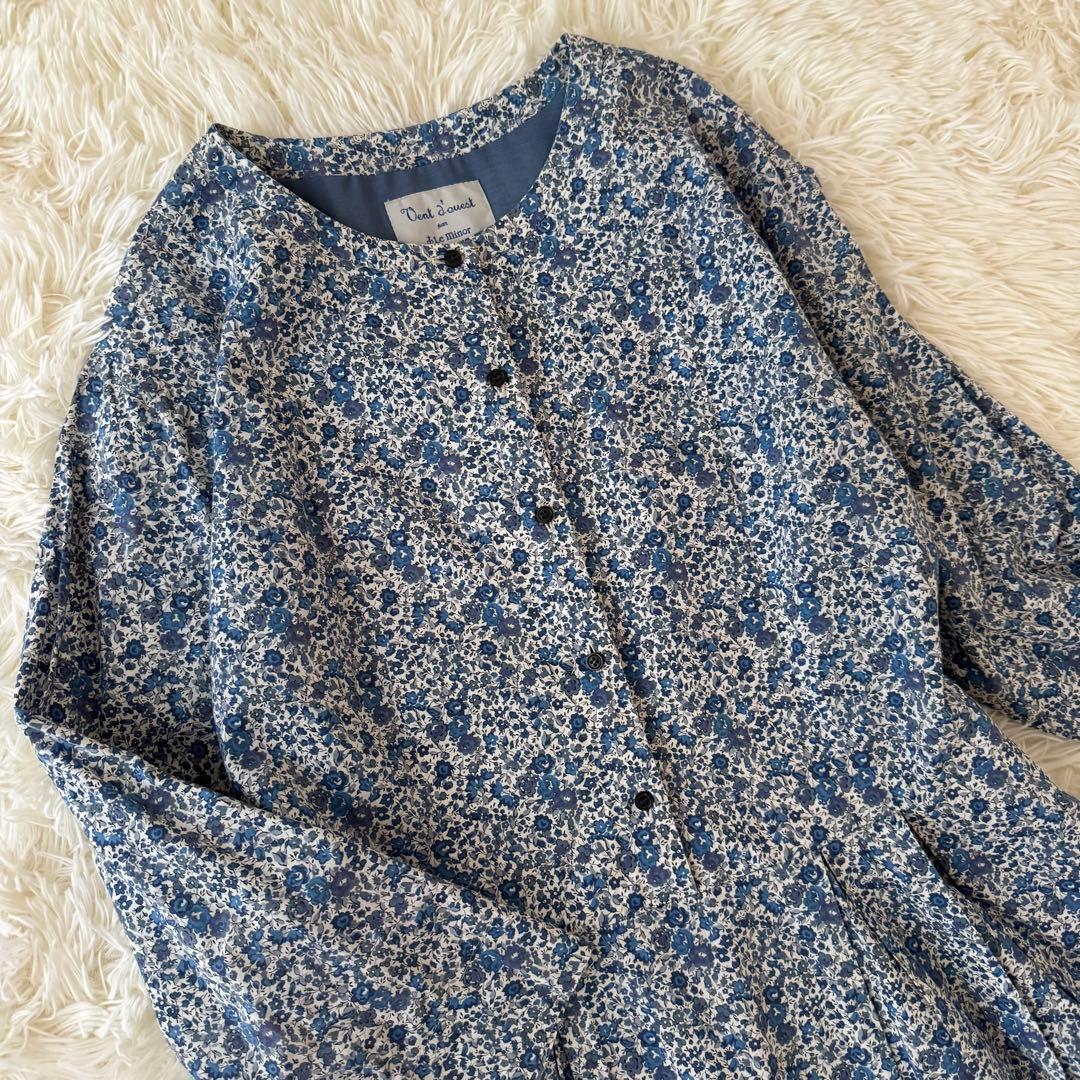 完売品✨新品級✨ルミノア リバティ 別注 クルーネック ロングワンピース ブルー