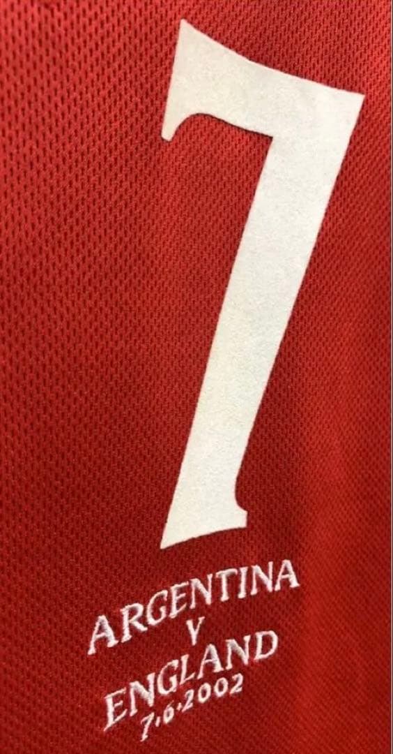 イングランド2002 W杯 長袖 ベッカム＃7アルゼンチン戦マッチデイ入り