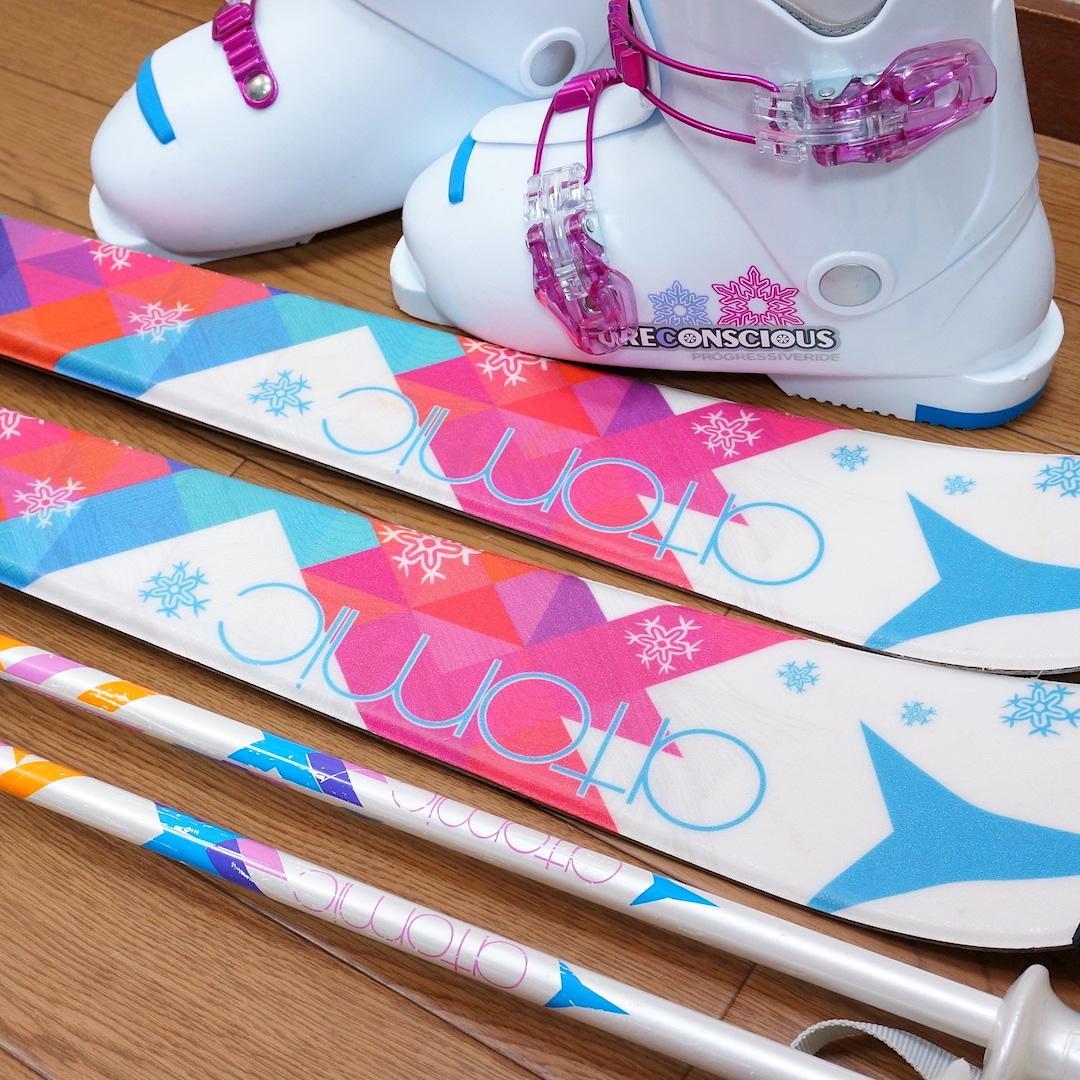 メンテ済 120cm 靴22cm ATOMIC スキーセット