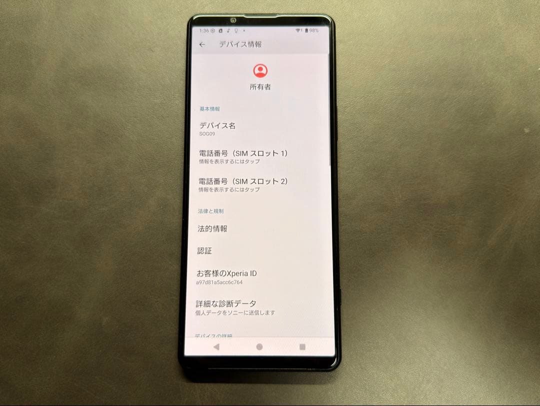 SONY Xperia 5 IV SOG09 SIMフリー